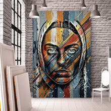 Lade das Bild in den Galerie-Viewer, Spannrahmenbild Elegantes Gesichtsporträt einer Frau No.2 Hochformat