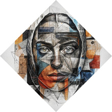Lade das Bild in den Galerie-Viewer, Acrylglasbild Elegantes Gesichtsporträt einer Frau Raute