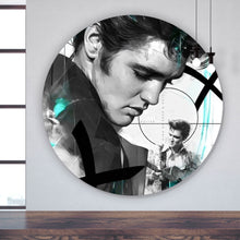 Lade das Bild in den Galerie-Viewer, Aluminiumbild Elvis Presley in dynamischem künstlerischen Stil Kreis
