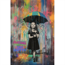 Lade das Bild in den Galerie-Viewer, Poster Engel Mädchen mit Schirm Pop Art Hochformat