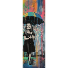 Lade das Bild in den Galerie-Viewer, Aluminiumbild gebürstet Engel Mädchen mit Schirm Pop Art Panorama Hoch