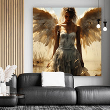 Lade das Bild in den Galerie-Viewer, Poster Engelsporträt in mystischer Atmosphäre Quadrat