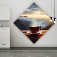 Lade das Bild in den Galerie-Viewer, Poster Entspannte Berglandschaft mit Kaffee am Morgen Raute