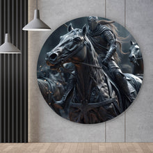 Lade das Bild in den Galerie-Viewer, Aluminiumbild gebürstet Epische Schlacht mittelalterlicher Ritter Kreis