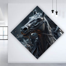 Lade das Bild in den Galerie-Viewer, Aluminiumbild gebürstet Epische Schlacht mittelalterlicher Ritter Raute