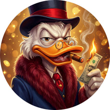 Lade das Bild in den Galerie-Viewer, Aluminiumbild Erfolgreicher Mc Duck mit Zigarre Kreis