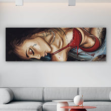 Lade das Bild in den Galerie-Viewer, Leinwandbild Erotische Frau mit Tätowierungen Panorama