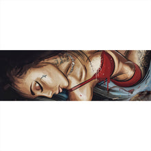 Lade das Bild in den Galerie-Viewer, Acrylglasbild Erotische Frau mit Tätowierungen Panorama