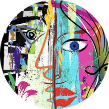 Lade das Bild in den Galerie-Viewer, Aluminiumbild gebürstet Face Abstract Art No.2 Kreis