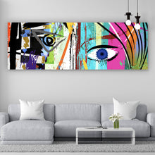 Lade das Bild in den Galerie-Viewer, Leinwandbild Face Abstract Art No.2 Panorama
