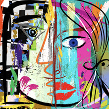 Lade das Bild in den Galerie-Viewer, Aluminiumbild Face Abstract Art No.2 Quadrat