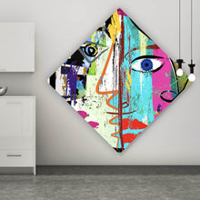 Lade das Bild in den Galerie-Viewer, Aluminiumbild Face Abstract Art No.2 Raute