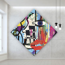 Lade das Bild in den Galerie-Viewer, Leinwandbild Face Abstract Art No.4 Raute