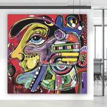 Lade das Bild in den Galerie-Viewer, Aluminiumbild gebürstet Face Abstract Art No.5 Quadrat