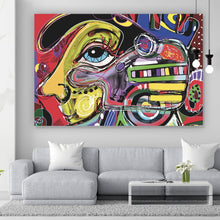 Lade das Bild in den Galerie-Viewer, Leinwandbild Face Abstract Art No.5 Querformat
