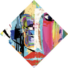 Lade das Bild in den Galerie-Viewer, Aluminiumbild gebürstet Face Abstract Art Raute