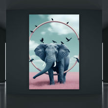 Lade das Bild in den Galerie-Viewer, Acrylglasbild Fantastischer Elefant mit surrealen Elementen Hochformat