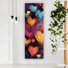 Lade das Bild in den Galerie-Viewer, Poster Farbenfrohe Herzen Collage Panorama Hoch