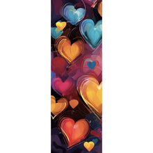 Lade das Bild in den Galerie-Viewer, Leinwandbild Farbenfrohe Herzen Collage Panorama Hoch