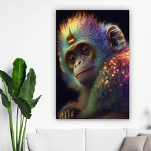 Lade das Bild in den Galerie-Viewer, Poster Farbenfroher Affe mit leuchtendem Fell Hochformat