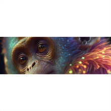 Lade das Bild in den Galerie-Viewer, Leinwandbild Farbenfroher Affe mit leuchtendem Fell Panorama