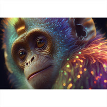 Lade das Bild in den Galerie-Viewer, Spannrahmenbild Farbenfroher Affe mit leuchtendem Fell Querformat