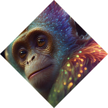 Lade das Bild in den Galerie-Viewer, Poster Farbenfroher Affe mit leuchtendem Fell Raute