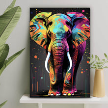 Lade das Bild in den Galerie-Viewer, Poster Farbenfroher Elefant Neon Abstrakt Hochformat