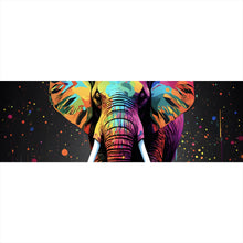 Lade das Bild in den Galerie-Viewer, Poster Farbenfroher Elefant Neon Abstrakt Panorama