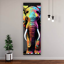 Lade das Bild in den Galerie-Viewer, Poster Farbenfroher Elefant Neon Abstrakt Panorama Hoch
