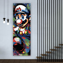 Lade das Bild in den Galerie-Viewer, Leinwandbild Farbenfroher Mario Pop Art Panorama Hoch