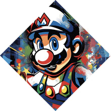 Lade das Bild in den Galerie-Viewer, Spannrahmenbild Farbenfroher Mario Pop Art Raute