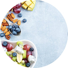 Lade das Bild in den Galerie-Viewer, Aluminiumbild gebürstet Farbenfrohes Obstarrangement Kreis