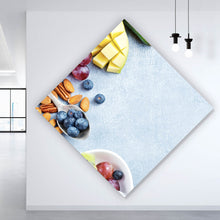 Lade das Bild in den Galerie-Viewer, Aluminiumbild Farbenfrohes Obstarrangement Raute