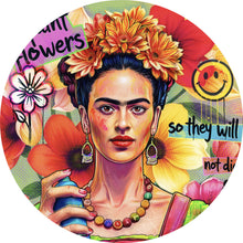 Lade das Bild in den Galerie-Viewer, Aluminiumbild Frida Flowers Pop Art Kreis