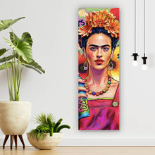 Lade das Bild in den Galerie-Viewer, Aluminiumbild Frida Flowers Pop Art Panorama Hoch