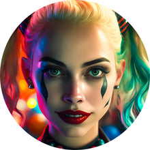 Lade das Bild in den Galerie-Viewer, Aluminiumbild gebürstet Farbenfrohes Portrait Harley Kreis