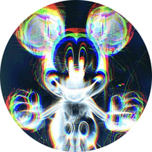 Lade das Bild in den Galerie-Viewer, Aluminiumbild gebürstet Farbige Röntgen Darstellung einer Cartoon Maus Kreis