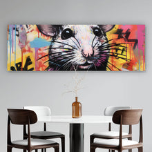 Lade das Bild in den Galerie-Viewer, Aluminiumbild Farbiges Graffiti einer Maus Panorama