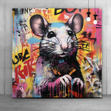 Lade das Bild in den Galerie-Viewer, Poster Farbiges Graffiti einer Maus Quadrat