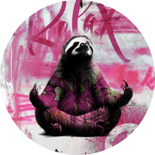 Lade das Bild in den Galerie-Viewer, Aluminiumbild Faultier in einer meditativen Pose Kreis