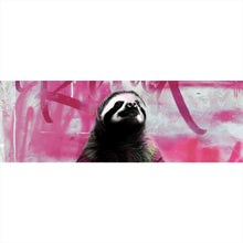 Lade das Bild in den Galerie-Viewer, Leinwandbild Faultier in einer meditativen Pose Panorama