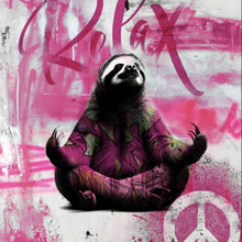 Lade das Bild in den Galerie-Viewer, Poster Faultier in einer meditativen Pose Quadrat