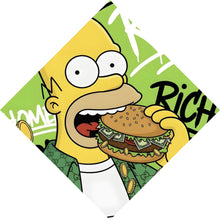 Lade das Bild in den Galerie-Viewer, Aluminiumbild gebürstet Figur Isst Burger mit Geld Raute