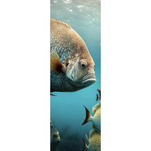 Lade das Bild in den Galerie-Viewer, Spannrahmenbild Fischschwarm in einer Unterwasserwelt Panorama Hoch