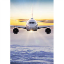 Lade das Bild in den Galerie-Viewer, Acrylglasbild Flugzeug fliegt über den Wolken Hochformat