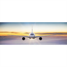 Lade das Bild in den Galerie-Viewer, Leinwandbild Flugzeug fliegt über den Wolken Panorama