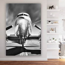Lade das Bild in den Galerie-Viewer, Poster Flugzeug Schwarz Weiß Hochformat