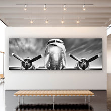 Lade das Bild in den Galerie-Viewer, Poster Flugzeug Schwarz Weiß Panorama