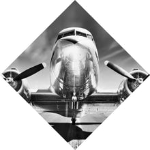 Lade das Bild in den Galerie-Viewer, Poster Flugzeug Schwarz Weiß Raute